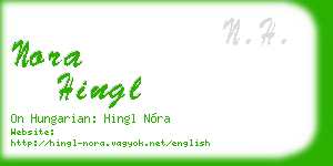 nora hingl business card