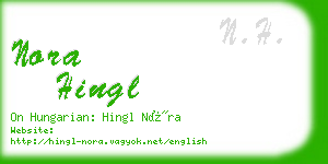 nora hingl business card